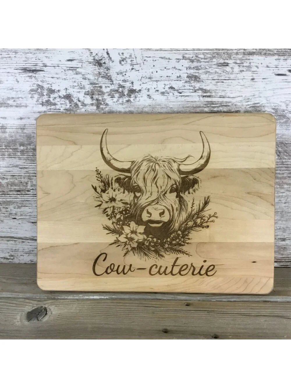 Cow-Cuterie Maple Engraved Cutting Board 11.5